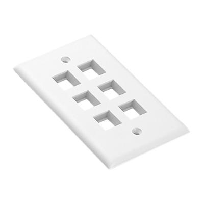 China ABS Single Strip 6 Port White Wall Plate USA Keystone for sale