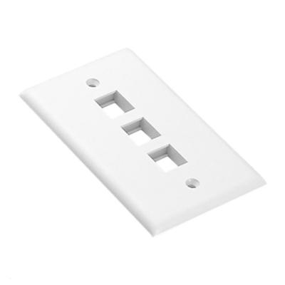 China ABS USA Trapezoidal Plate With 3 Holes 3 Port White Wall Plate Cost Effective for sale