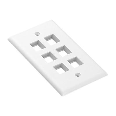 China ABS Networking Accessories Manufacturer Standard Size 6 Left White Wall Plate for sale