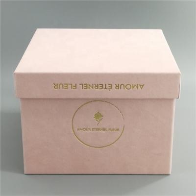 China Recyclable Recycle Cardboard Square Shape Suede Hat Box for sale