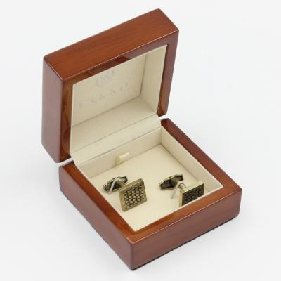 China Eco-friendly Custom Logo Wholesale Cufflink Boxes Wood Jewelry Display Box for sale