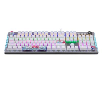 China China factory sale xinmeng k968 multimedia white plug and play mechanical keyboard RGB backlit for beautiful girls. for sale