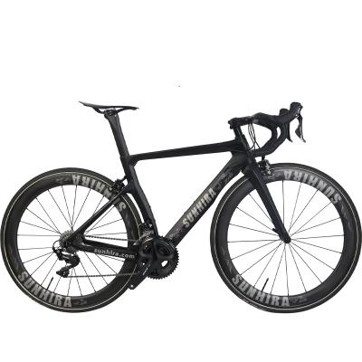 China Carbon Fiber Road Bike SUNHIRA@ Dark Horse Boarding And Handling - R211 700C Full Carbon V Brake Hidden Cable 22 Speed ​​Road Bike for sale