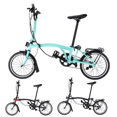 China 16 Inch 6 Speed ​​Steel Hot Selling Brompto Tri Foldable Bike City SUNHIRA Folding Bike for sale