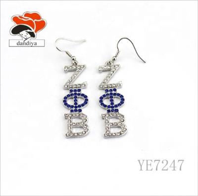 China Office/Career ZETA PHI BETA Earring on Greek Rhinestone Sorority &Fraternity Products for sale