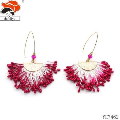 China Hyperbole Fashion Free Spirit Colorful Tassel Earring Customized Jewelry for sale