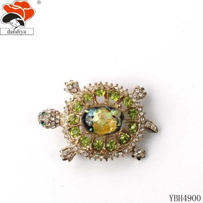 China Custom ALLOY Rhinestone Alloy Turtle Shaped Brooch Beautiful Chi Eta Phi for sale