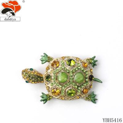 China Custom ALLOY Rhinestone Alloy Turtle Shaped Brooch Beautiful Chi Eta Phi for sale