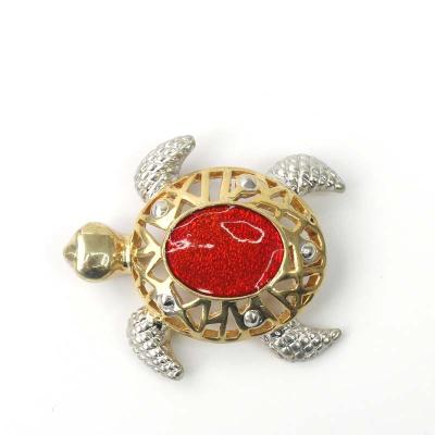 China Custom ALLOY Rhinestone Alloy Turtle Shaped Brooch Beautiful Chi Eta Phi for sale