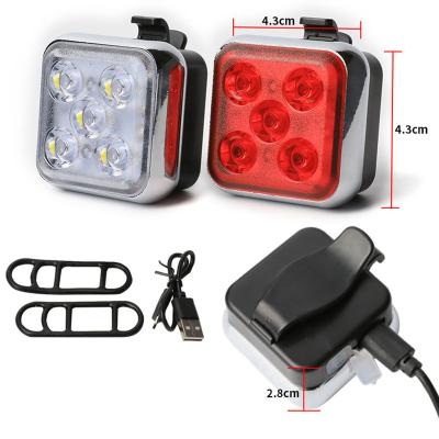 China 1pcs LED Bicycle Light Front Rear Light Road Mountain Bicycle Headlight USB Rechargeable MTB Flashlight Accessories Wb90703 for sale