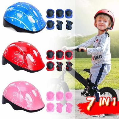 China 7in1 Kids Helmet Bike Helmet Kids Protective Gear Boys Girls Cycling Helmet Riding Kids Bike Casco Ciclismo And Knee Pads Wb82805 for sale