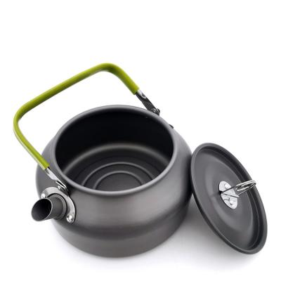 China 0.8L/1.1L/1.2L Viable Outdoor Camping Kettle Aluminum Tea Kettle With Bag Compact Coffee Carry Lightweight Pot for sale