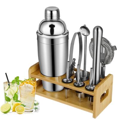 China Viable Perfect Bartender Kit Cocktail Shaker Bar Tool Kit Set with Stainless Steel Martini Shaker for sale