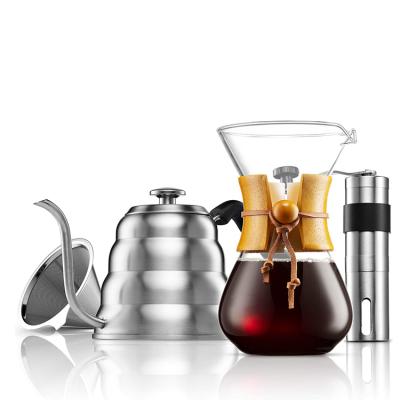 China Viable Pour Over Coffee Maker Kit Set 40 oz Gooseneck Kettle, Coffee Grinder And 20 oz Coffee Dripper for sale