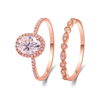 China Xinfly DE Color VVS CLASSIC Mozambique Diamond Rings 1.0CT 1.5CT 18K Rose Gold Rings for sale