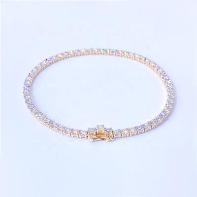 China Hiphop Xinfly Tennis Chain Jewelry S925 Sterling Silver Moissanite Bracelet Hip Hop Bracelet Set 2mm 3mm 4mm 5mm for sale