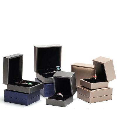 China Luxury Brushed Leather Jewelry Box Xinfly Jewelry Box Ring Box Gift Box Necklace Rings Sets Custom Printing Logo for sale