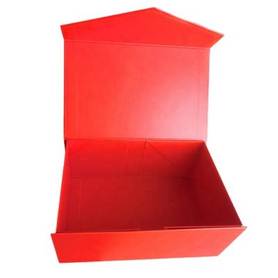 China Recyclable Red Cardboard Paper Folding Gift Box / Foldable Wholesale Cardboard Red Gift Box for sale