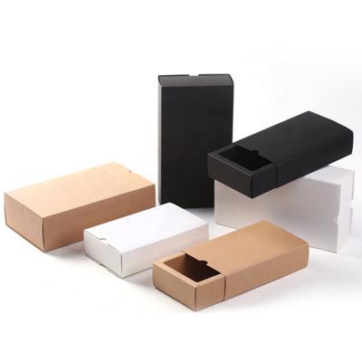 China Recyclable Custom Luxury Black White Small Flat Paper Folding Box Packaging With OEM / ODM Service for sale