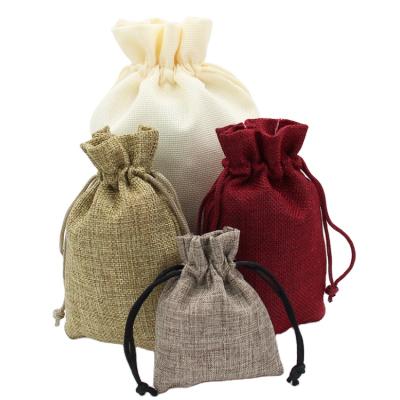 China Wholesale Recycled Canvas Drawstring Bag Hemp Jewelry Pouch Burlap Jewelry Sack Shopping Bag Burlap Sack for sale