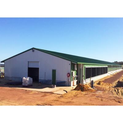 China Prefab Steel Fabricated Tunnel Duct Broiler Chicken Farm Building Poultry House Shed Steel Frame For Sale for sale