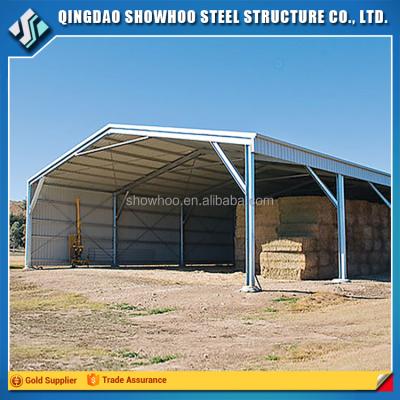 China Modern Easy Install Low Cost Prefab House Steel Structure Hay Shed Design for sale