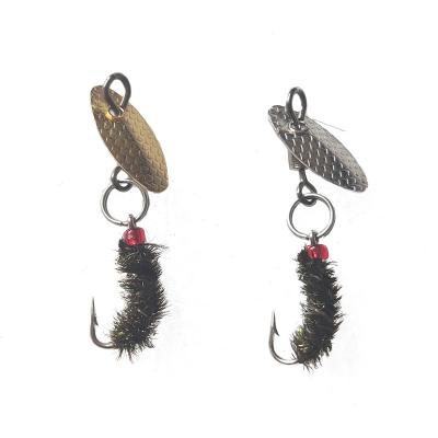 China Artificial Gulang Bait Water Surface Fly Fishing Mosquito Insect Bait Lure Bait Insect Fly Fishing Lure Single Hook Sequins for sale