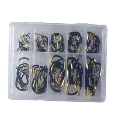 China 100pcs High Carbon Steel 3# - 12# 10 Grade Steel Jig Hooks With Hole Fly Fishing Tackle Set Hooks Bait Barbed For Fishing Accessories for sale