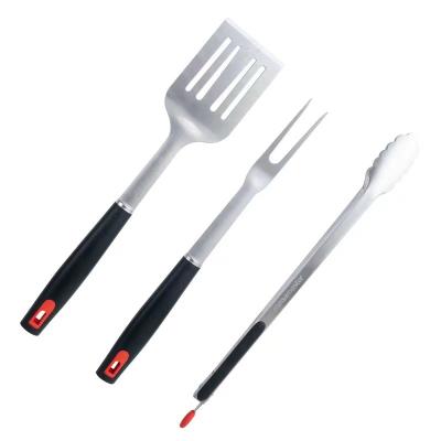 China Low Price Guaranteed Easily Cleaned High Quality Stainless Steel Barbecue Tools Three Piece Set for sale