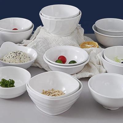 China Sustainable Melamine Plastic Salad Bowl , Angled Melamine Serving Bowl , Imitation Porcelain Slanted Serving Bowls for sale