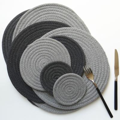 China Sustainable High Quality Eco - Friendly Cotton Place Mats Towel Round Place Mats For Dining Table for sale