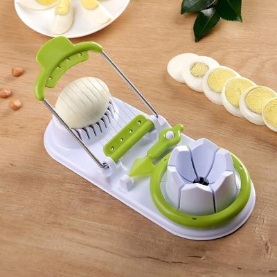 China Viable Food Grade Kitchen Accessories Manual Cooking Tools Stainless Steel Plastic Egg Slicer Cutter for sale