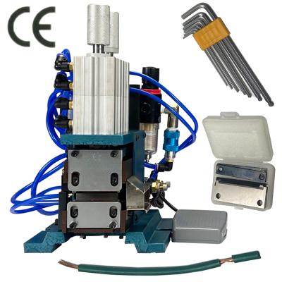 China HS-4F Vertical Wire Peeling Machine Insulation Removal Machine Pneumatic Air Stripping With Electric Cable Stripping Machine Plow To 6mm2 for sale