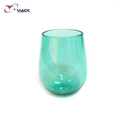 China Eco - Friendly Unbreakable Transparent Plastic Wine Cups Insulated Glass Portable for sale