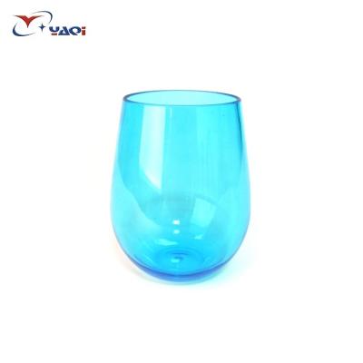 China Multicolor Custom Indestructible Reusable Viable Anti-breakable Sessile Plastic Cup Wine Glass for sale