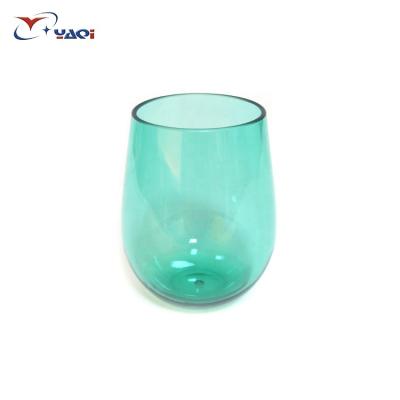 China PS Viable Disposable Plastic Unbreakable Reusable Stemless Wine Glass for sale