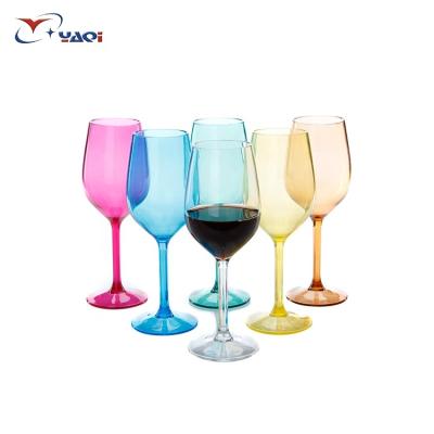 China Unbreakable Unbreakable BPA Free Plastic Viable Colored Wine Glass Tritan Wine Tumbler for sale