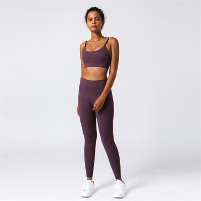 China Breathable 2 Piece Wear Sets Sportswear Running Women Yoga Clothing High Waisted Seamless Leggings Yoga Set for sale