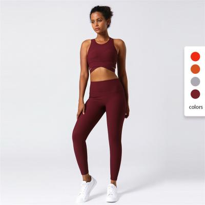 China Breathable Hot Selling Yoga Sets Seamless Ribbed Workout Active Set Active Wear Set Seamless Yoga Suit For Women for sale