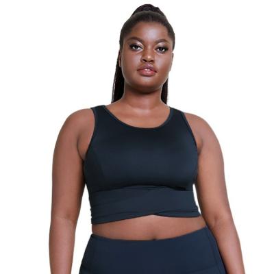 China Breathable Big Plus Size Bra Fitness Sport Wear Women For Women High Support Top Crop Workout Clothes Gym Yoga Seamless Wear for sale