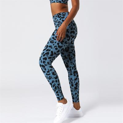 China Yoga Tummy Control Breathable High Tight Running Yoga Workout Seamless Leopard Print Waist Leggings High Lift! crack! booty gaiters for sale