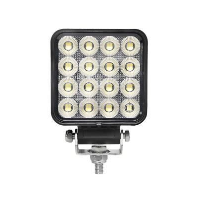 China Diecast aluminum housing Len DC 9-32v Waterproof White Led 64w Work Light Flood Beam Square Worklight For Car Suv Atv Off-road for sale