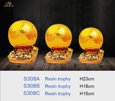 China Wholesale Cheap Europe Gold Plated Resin Sports Football Trophies for sale