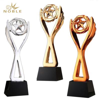 China Europe Noble Shining Resin Star Trophy Excellent Award Business Event Award With Individual's Name Engraved for sale