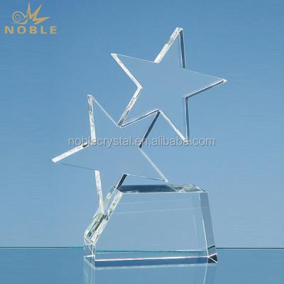 China Health Care Institutes Mask Plate Crystal Double Rising Star Award Trophy for sale