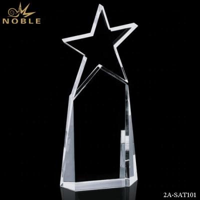 China Europe Leadership Crystal Clear Star Trophy Award for sale