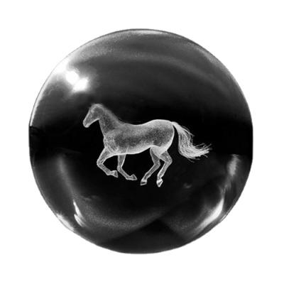 China Europe Flat Bottom 3D Sphere Laser Engraved Optical Crystal Ball Horse As Gifts for sale