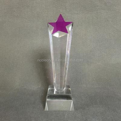 China Noble Europe newest Crystal Star Trophy with color top for sale