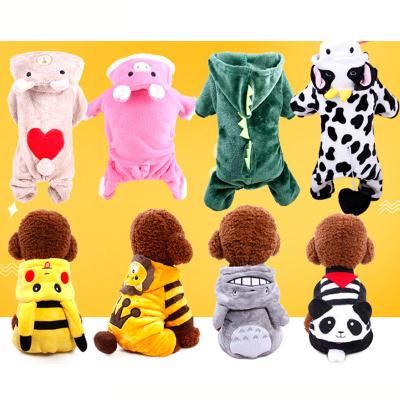 China Viable Pet Plush Gear Suit with Hood for Small Dogs and Cats Overalls Winter Coat Warm Clothes, Small Dog Pet Clothes for sale