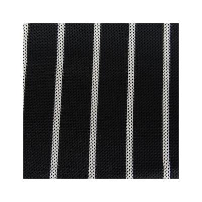 China Memory Warp Knitted 7mm Thickness Strip Design 3D Spacer Mesh Fabric For Office Chair Cushion For Baby Play Mat For Outdoor Rug for sale